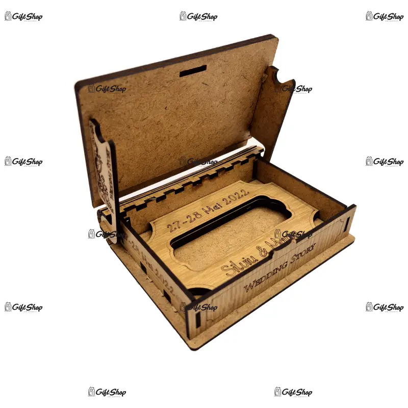 Cutie lemn pentru stick usb personalizata